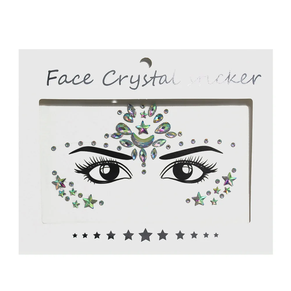 Face Jewels Tattoos for Women Party Makeup Decor Diamond Rhinestone Face Stickers 3D Self Adhesive Body Eyebrow Diamond Stickers