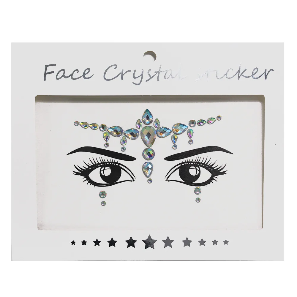 Face Jewels Tattoos for Women Party Makeup Decor Diamond Rhinestone Face Stickers 3D Self Adhesive Body Eyebrow Diamond Stickers