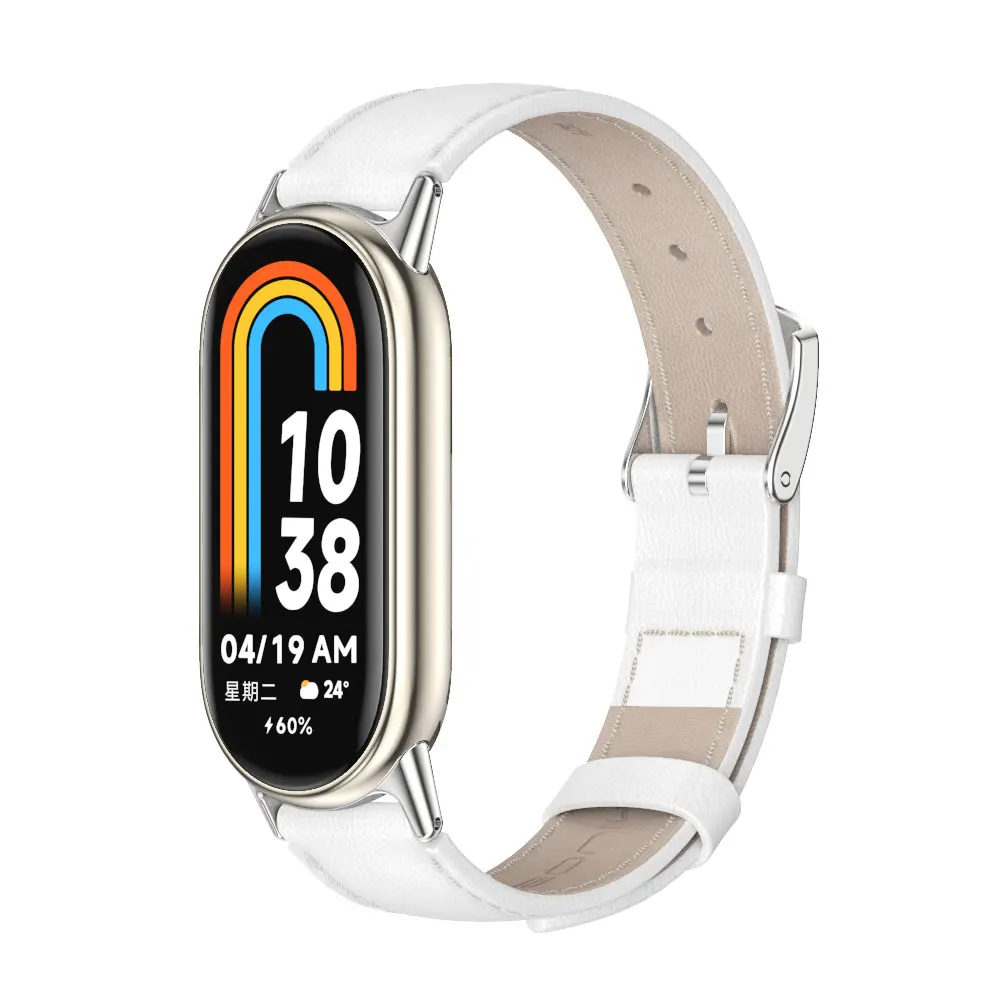 Mi Band 10 11 9 8 Leather Strap For MiBand 9 Bracelet Replacement Watchband for Xiaomi Smart Band 8 NFC Version Miband 8 Strap