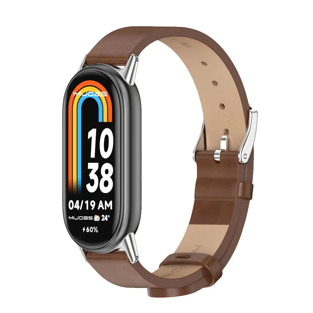 Mi Band 10 11 9 8 Leather Strap For MiBand 9 Bracelet Replacement Watchband for Xiaomi Smart Band 8 NFC Version Miband 8 Strap