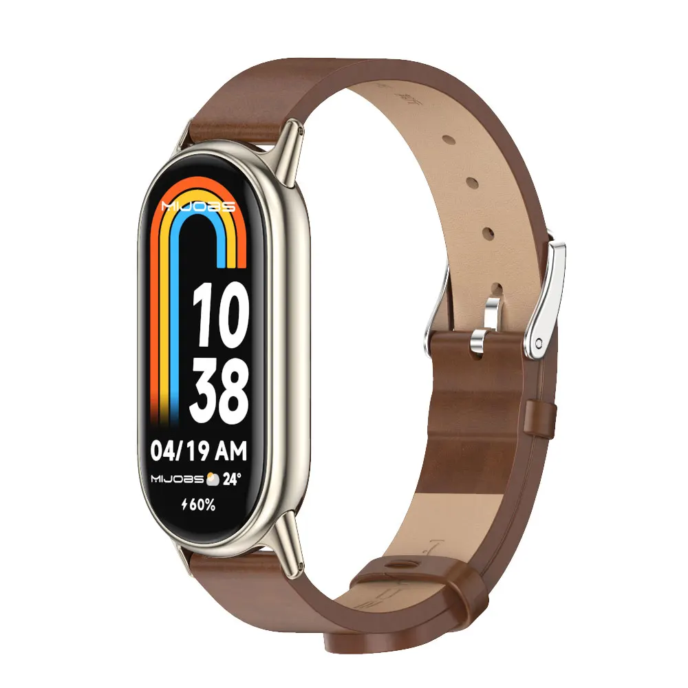 Mi Band 10 11 9 8 Leather Strap For MiBand 9 Bracelet Replacement Watchband for Xiaomi Smart Band 8 NFC Version Miband 8 Strap