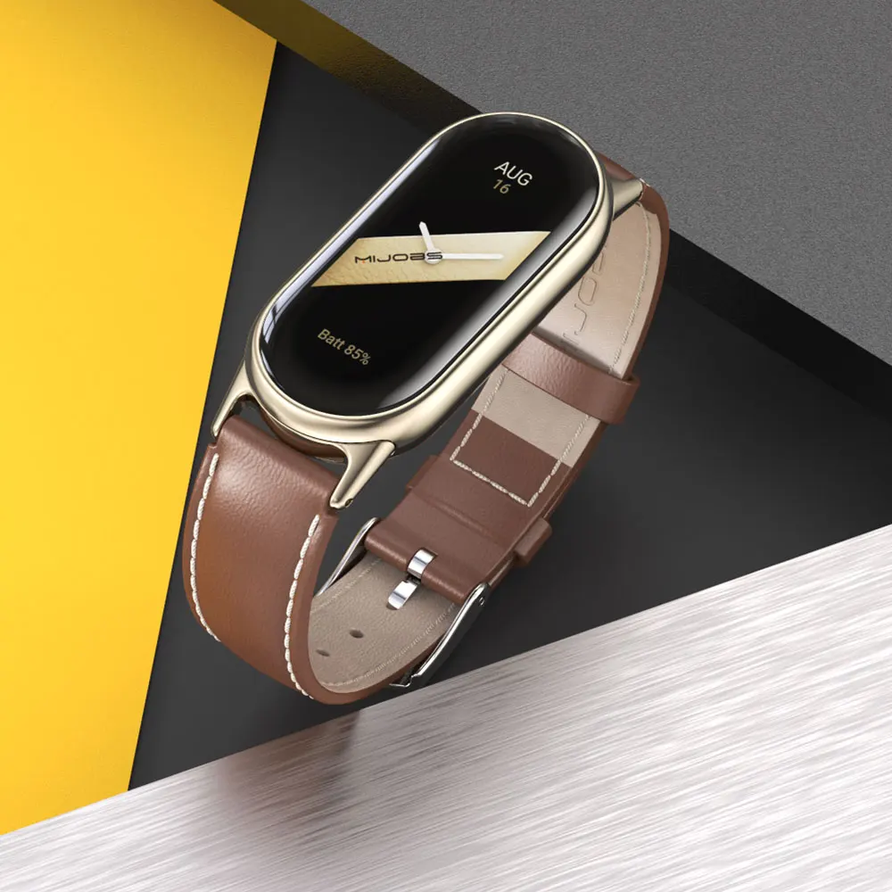 Mi Band 10 11 9 8 Leather Strap For MiBand 9 Bracelet Replacement Watchband for Xiaomi Smart Band 8 NFC Version Miband 8 Strap