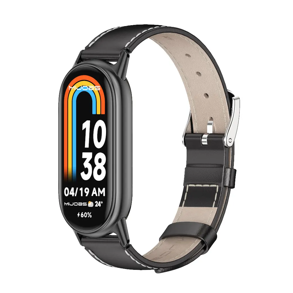 Mi Band 10 11 9 8 Leather Strap For MiBand 9 Bracelet Replacement Watchband for Xiaomi Smart Band 8 NFC Version Miband 8 Strap