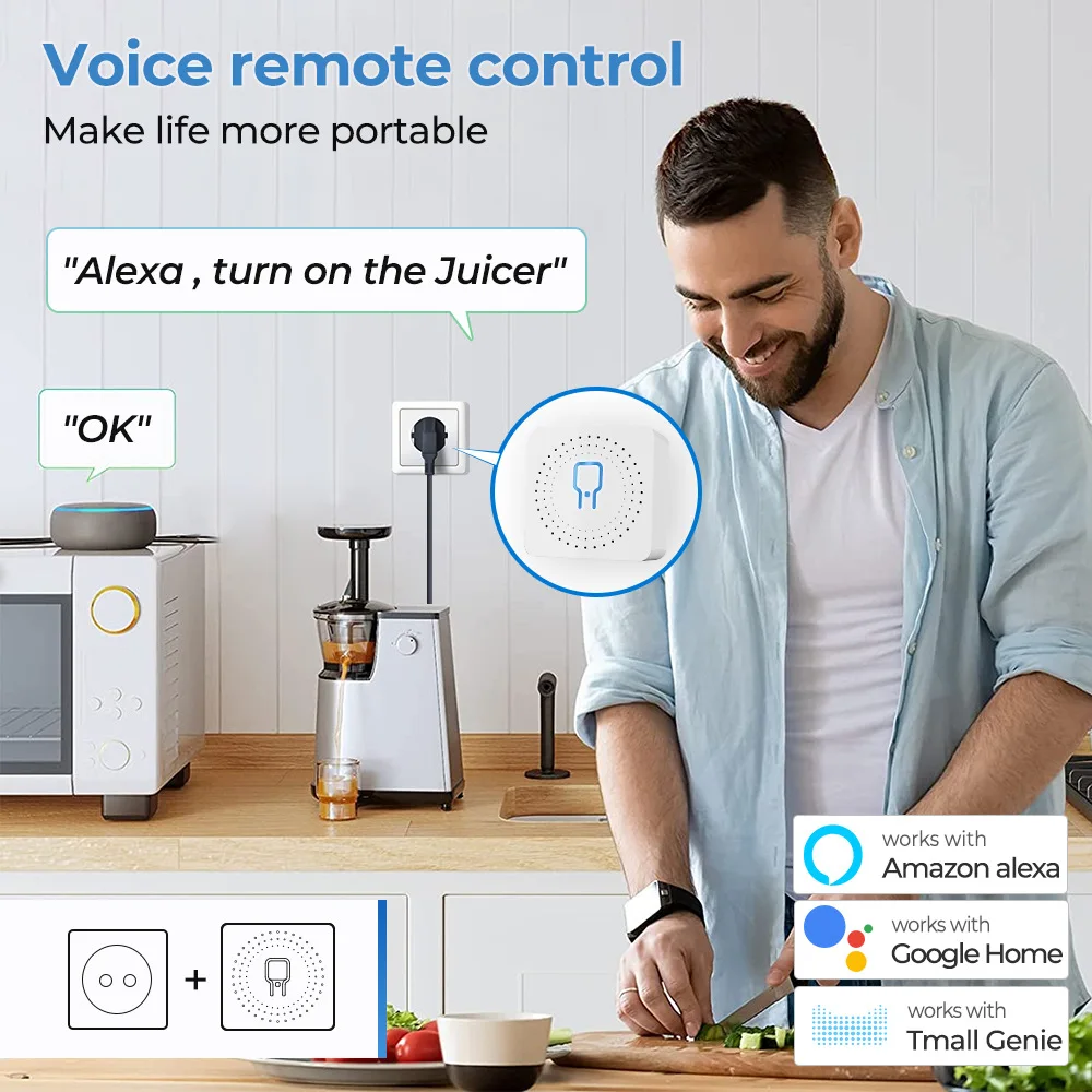Tuya ZigBee Smart Switch Power Monitor 16A WiFi DIY Module Timer Relay Automation Work with Alexa Google Yandex Alice Smart Life