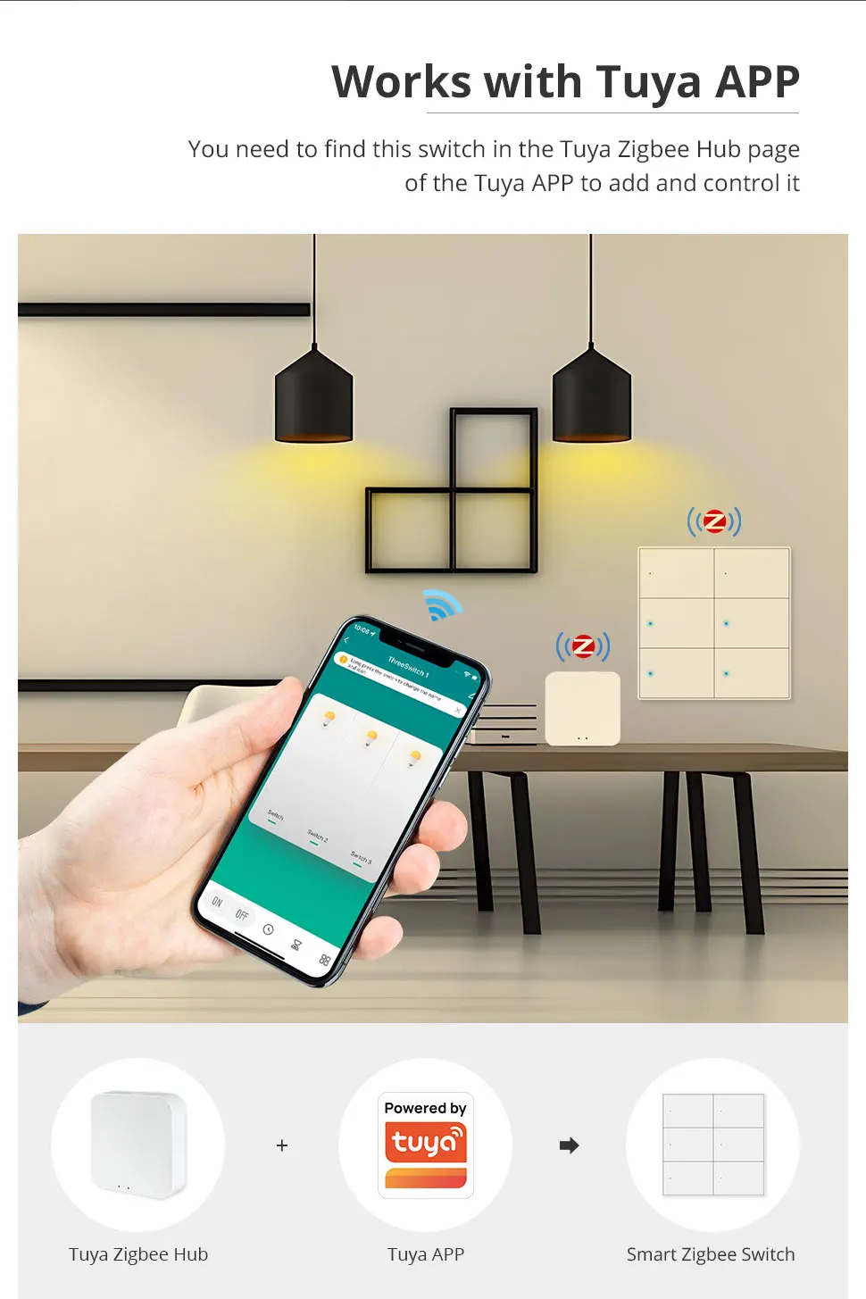 Zemismart Zigbee US AU Wall Light Switch with Neutral 1 2 3 4 6 Gangs Smart Interruptor Work with Tuya Alexa Google Home
