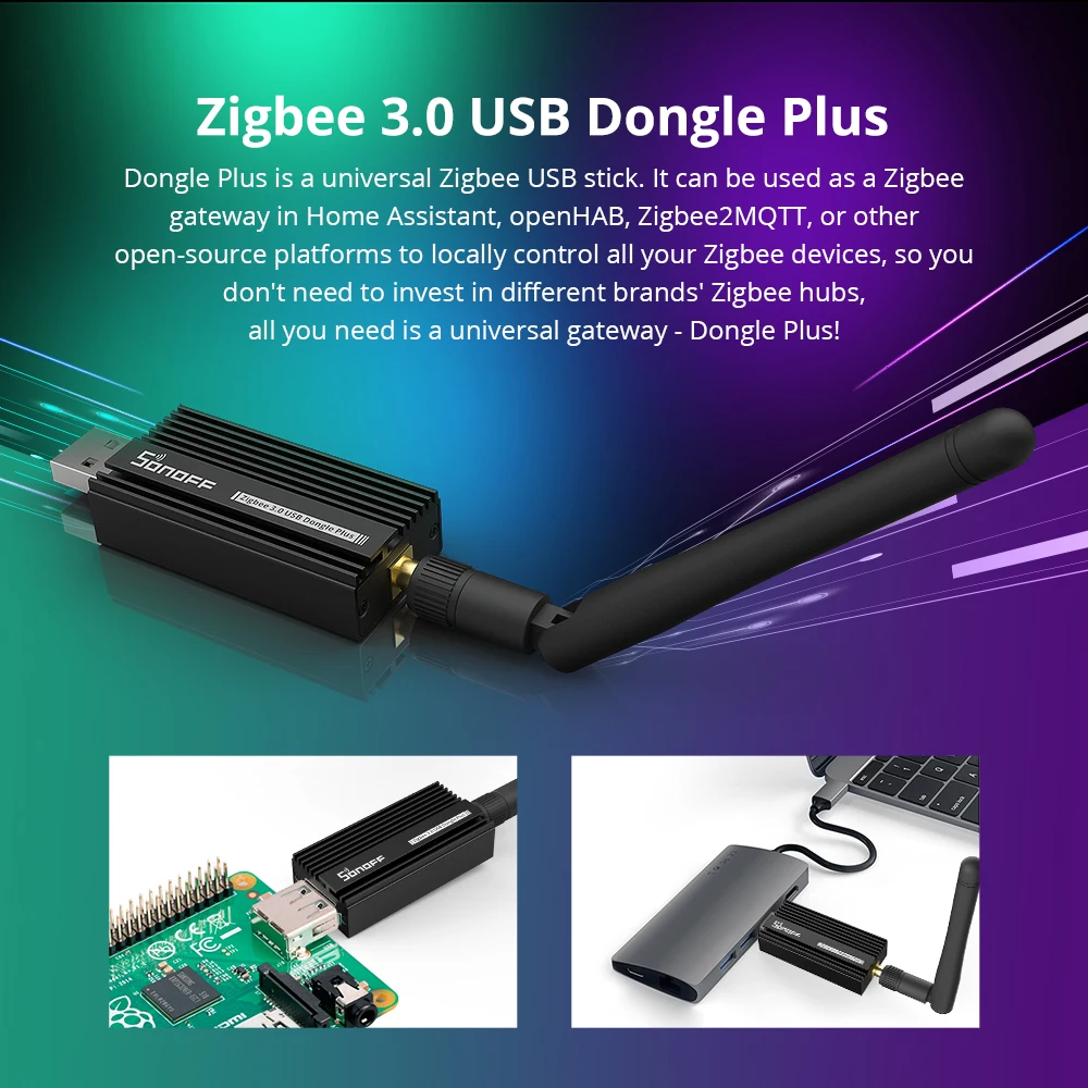 1-5PCS SONOFF ZBDongle-E Wireless Zigbee Gateway Analyzer Zigbee2MQTT USB Interface Capture ZHA Support SONOFF ZigBee Devices