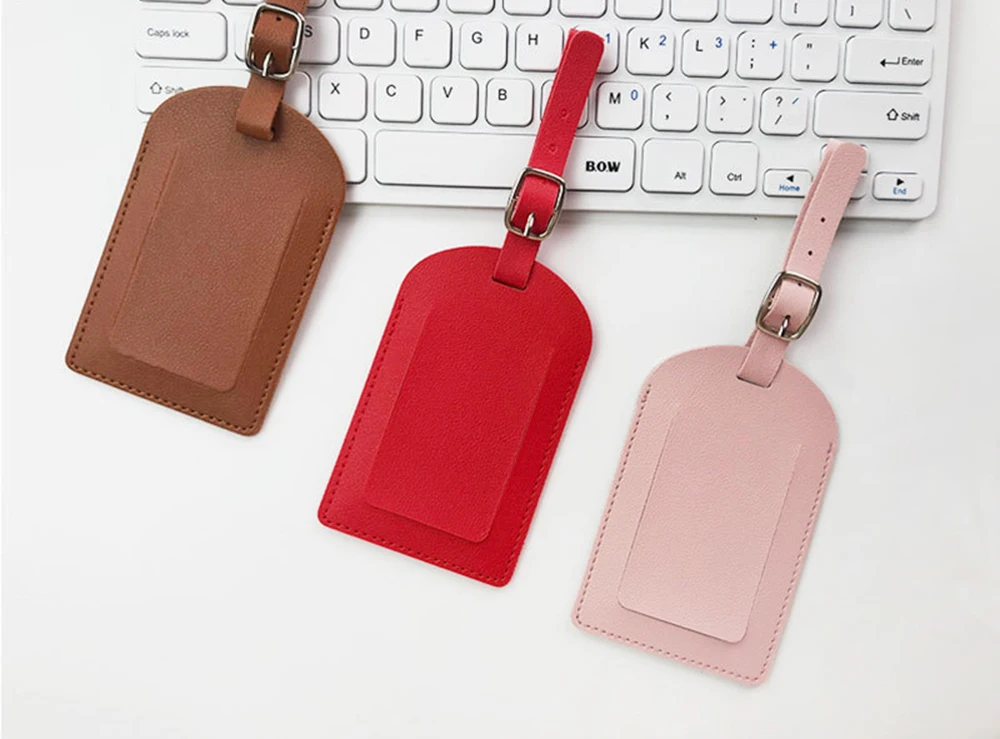 Personalize Initials Luggage Tag Custom Letters Men Women Suitcase Name Tag PU Airplane Labels Engrave Logo Travel Accessories