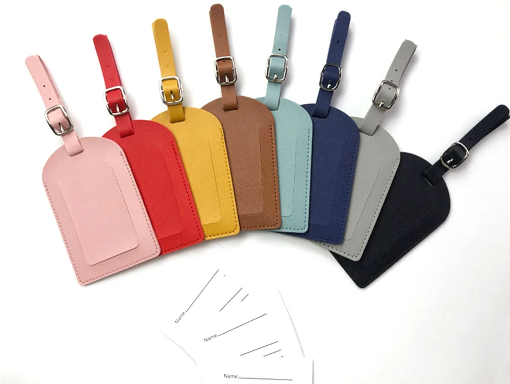 Personalize Initials Luggage Tag Custom Letters Men Women Suitcase Name Tag PU Airplane Labels Engrave Logo Travel Accessories