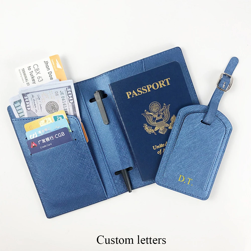 Personalize Initials Luggage Tag Custom Letters Men Women Suitcase Name Tag PU Airplane Labels Engrave Logo Travel Accessories