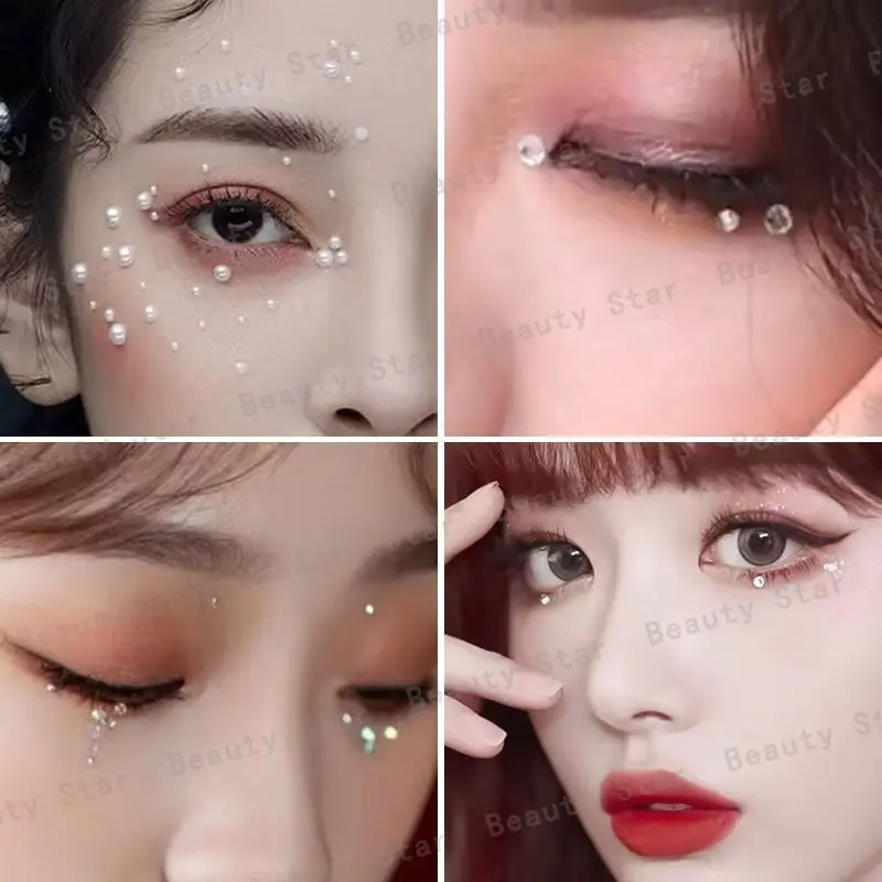 1 Pcs Self Adhesive Colored Diamonds Eyeshadow Stickers Color Crystal Diamond DIY Eyes Face Body Makeup Decorations Rhinestones