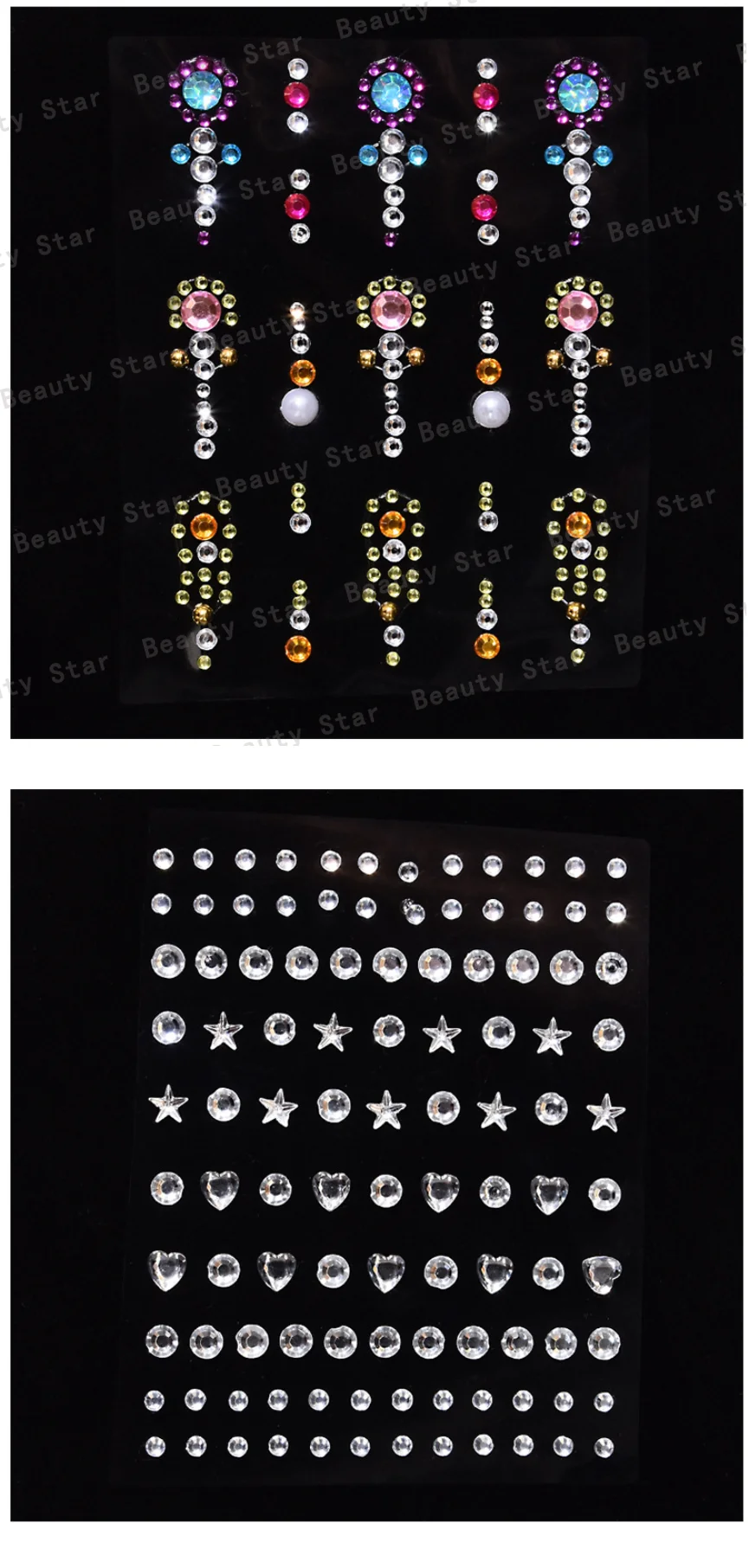 1 Pcs Self Adhesive Colored Diamonds Eyeshadow Stickers Color Crystal Diamond DIY Eyes Face Body Makeup Decorations Rhinestones