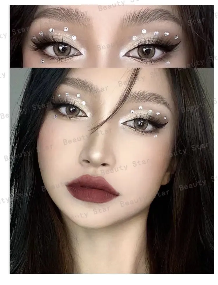 1 Pcs Self Adhesive Colored Diamonds Eyeshadow Stickers Color Crystal Diamond DIY Eyes Face Body Makeup Decorations Rhinestones