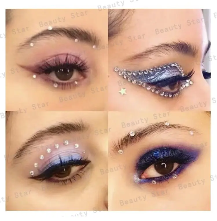 1 Pcs Self Adhesive Colored Diamonds Eyeshadow Stickers Color Crystal Diamond DIY Eyes Face Body Makeup Decorations Rhinestones