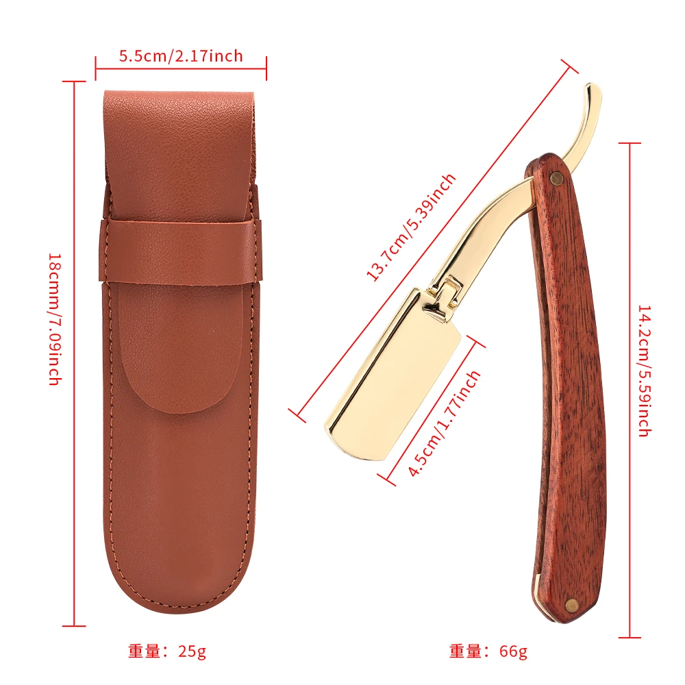 Manual Straight Side Shaver Men Beard and Facial Epilator Professional Foldable Stainless Steel Shaver Hairdresser Tools