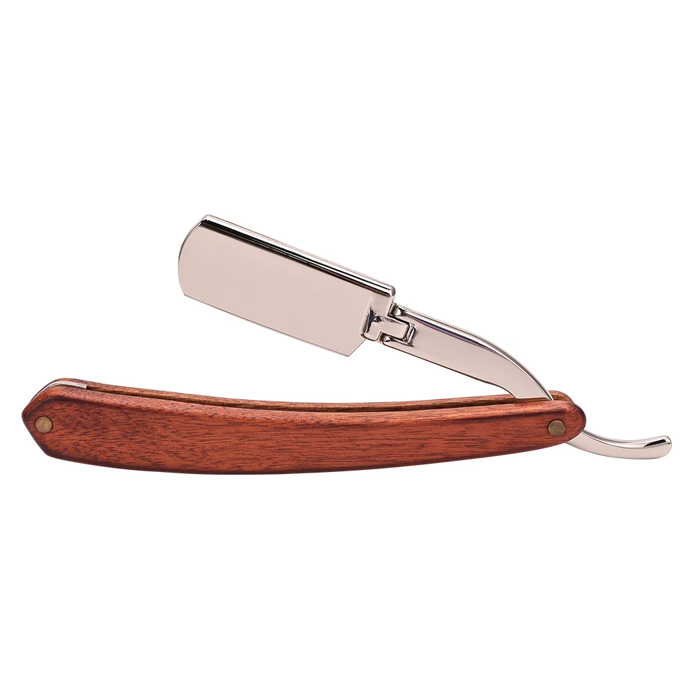 Manual Straight Side Shaver Men Beard and Facial Epilator Professional Foldable Stainless Steel Shaver Hairdresser Tools