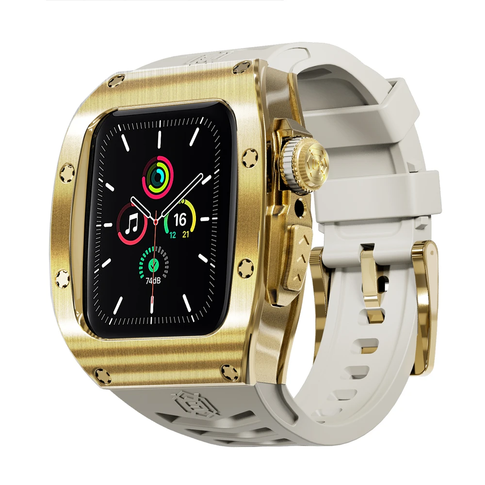 Heavy Metal Stainless Steel Rubber Case For Apple Watch Ultra 2 Ultra 1 49mm Shockproof Case For iWatch Series 9 8 7 6 5 44MM 45
