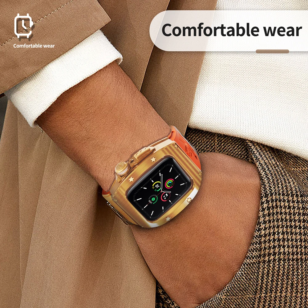 Heavy Metal Stainless Steel Rubber Case For Apple Watch Ultra 2 Ultra 1 49mm Shockproof Case For iWatch Series 9 8 7 6 5 44MM 45