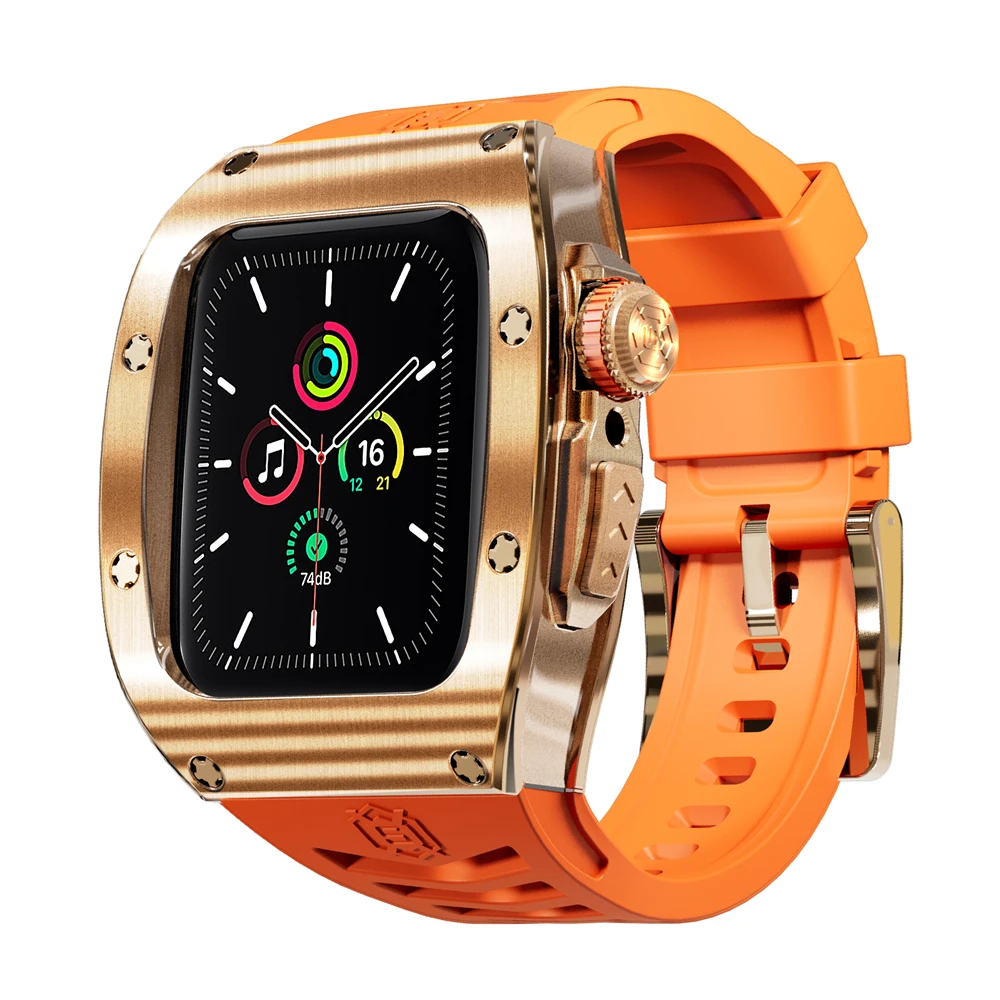 Heavy Metal Stainless Steel Rubber Case For Apple Watch Ultra 2 Ultra 1 49mm Shockproof Case For iWatch Series 9 8 7 6 5 44MM 45