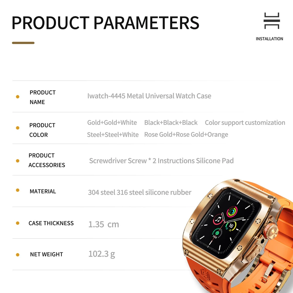Heavy Metal Stainless Steel Rubber Case For Apple Watch Ultra 2 Ultra 1 49mm Shockproof Case For iWatch Series 9 8 7 6 5 44MM 45