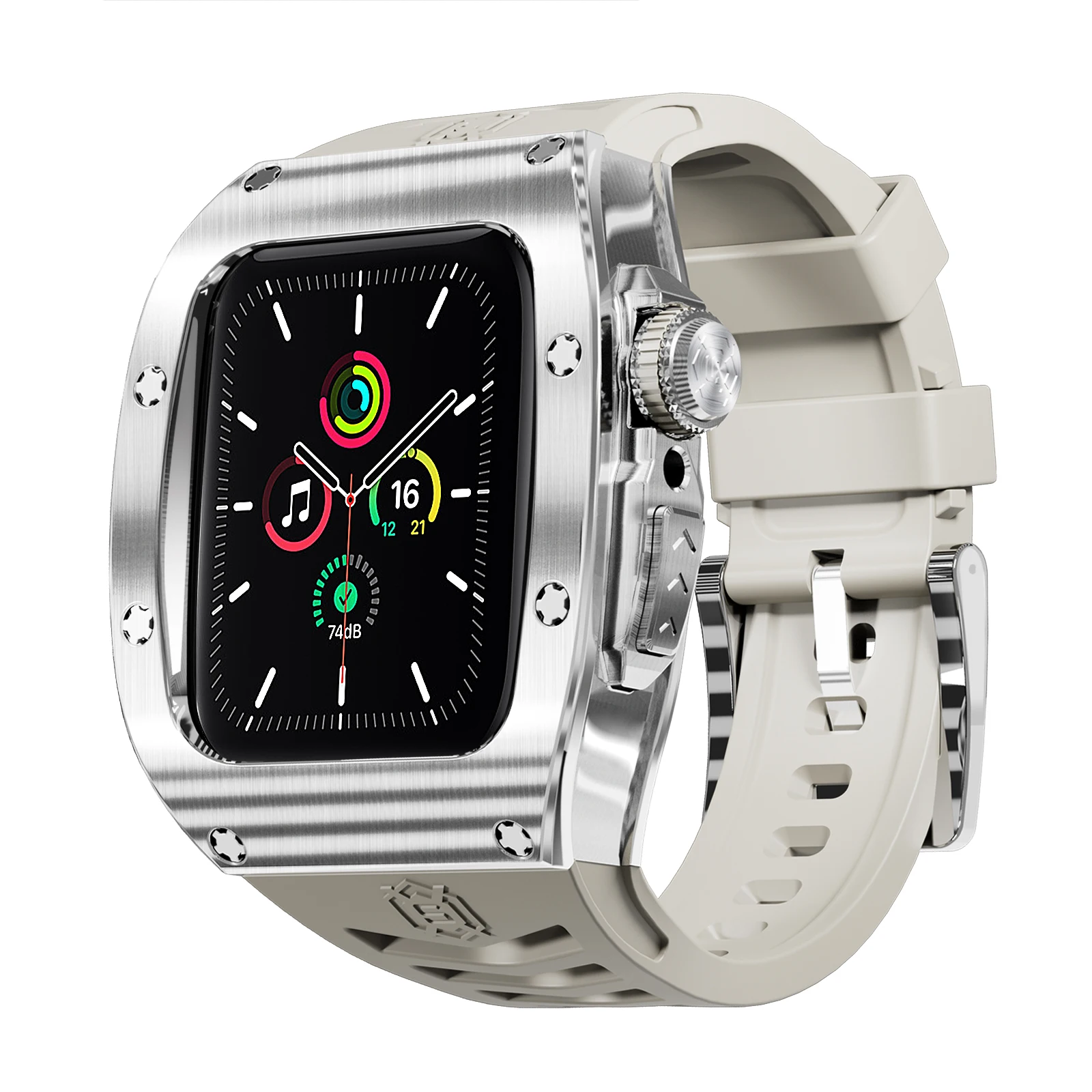 Heavy Metal Stainless Steel Rubber Case For Apple Watch Ultra 2 Ultra 1 49mm Shockproof Case For iWatch Series 9 8 7 6 5 44MM 45
