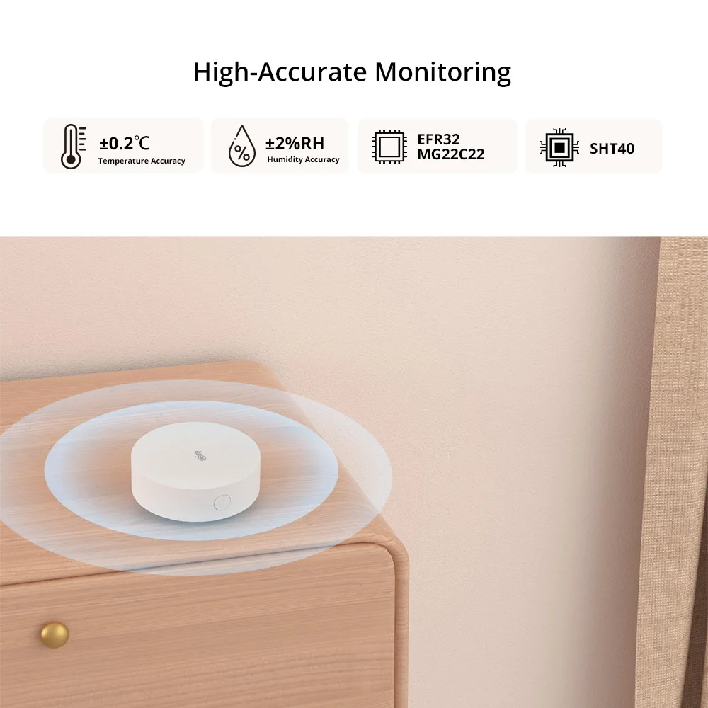 SONOFF SNZB-02P Zigbee Temperature and Humidity Sensor Smart Home Thermometer Detector Work with Alexa Google Home Smartthings