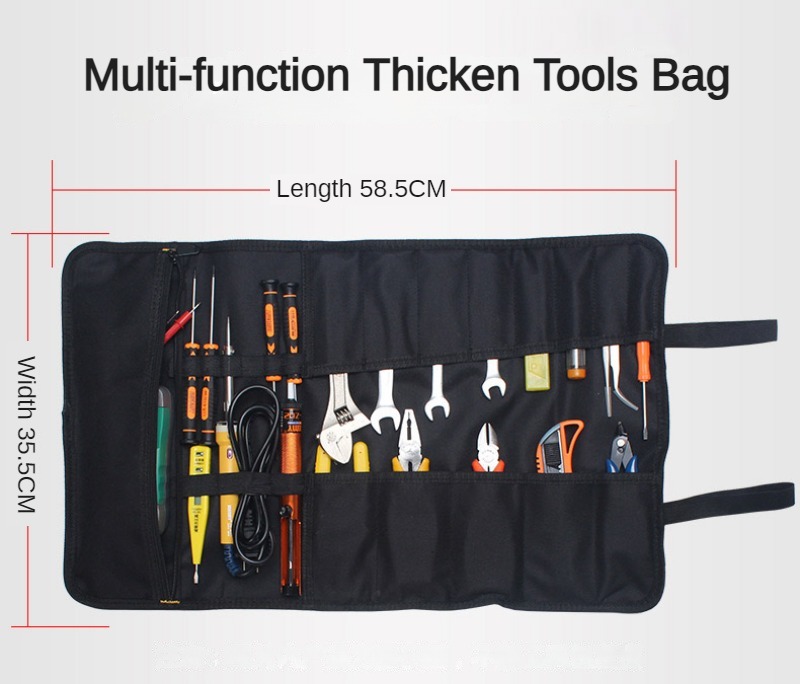 Multifunction Roller Tool Bags Oxford Canvas Practical Handles Bags Chisel Electrician Carrying Toolkit Instrument Package Case
