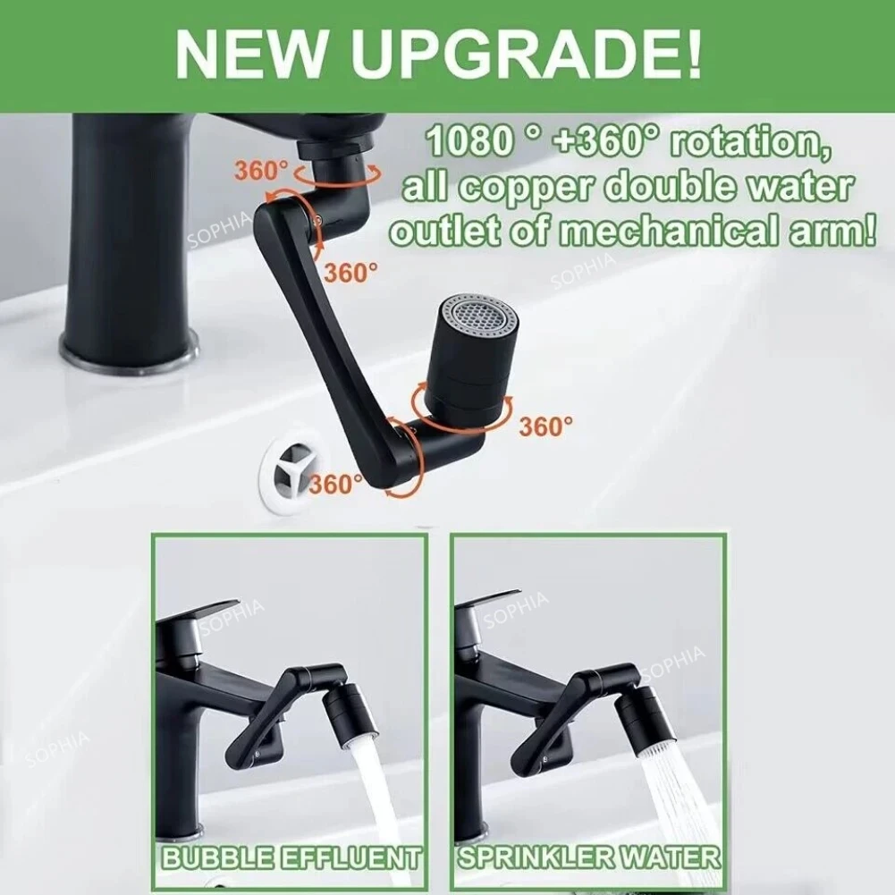 Heavy Metal Universal 1080° Rotation Faucet Sprayer Head For Kitchen Washbasin Extension Faucet Bubbler Sink Tap Splash Nozzle