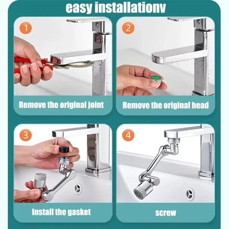 Heavy Metal Universal 1080° Rotation Faucet Sprayer Head For Kitchen Washbasin Extension Faucet Bubbler Sink Tap Splash Nozzle