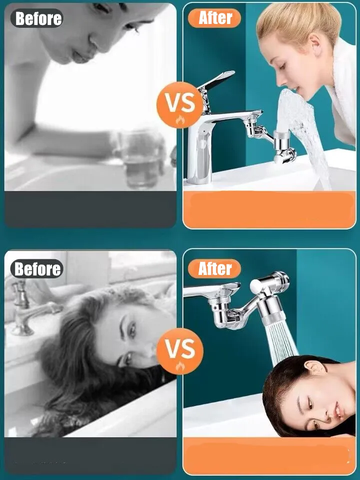 Heavy Metal Universal 1080° Rotation Faucet Sprayer Head For Kitchen Washbasin Extension Faucet Bubbler Sink Tap Splash Nozzle