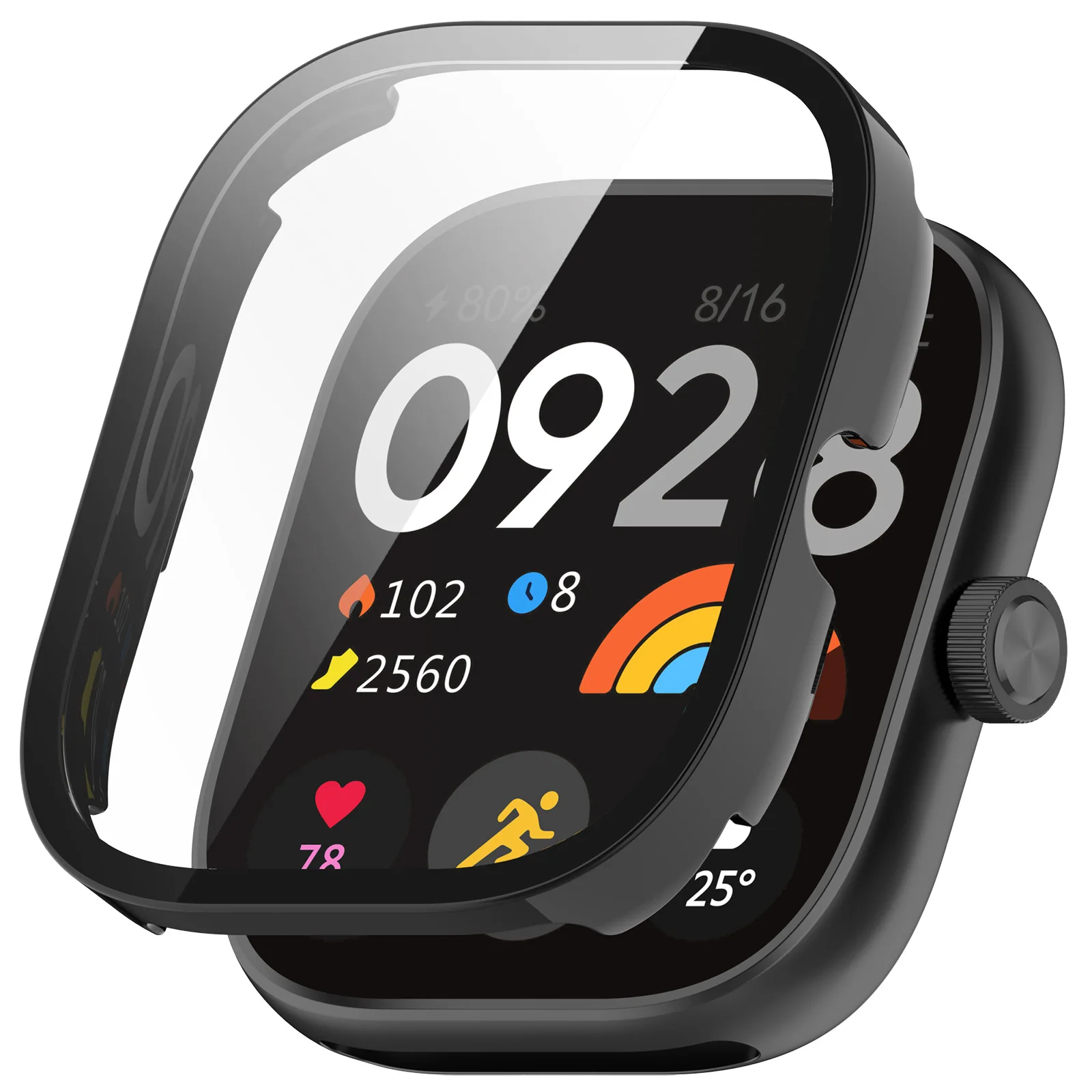 Hard Case+Glass for Xiaomi Redmi Watch 4 Screen Protector Tempered Glass Bumper Protection Cover Protective Shell Accessories