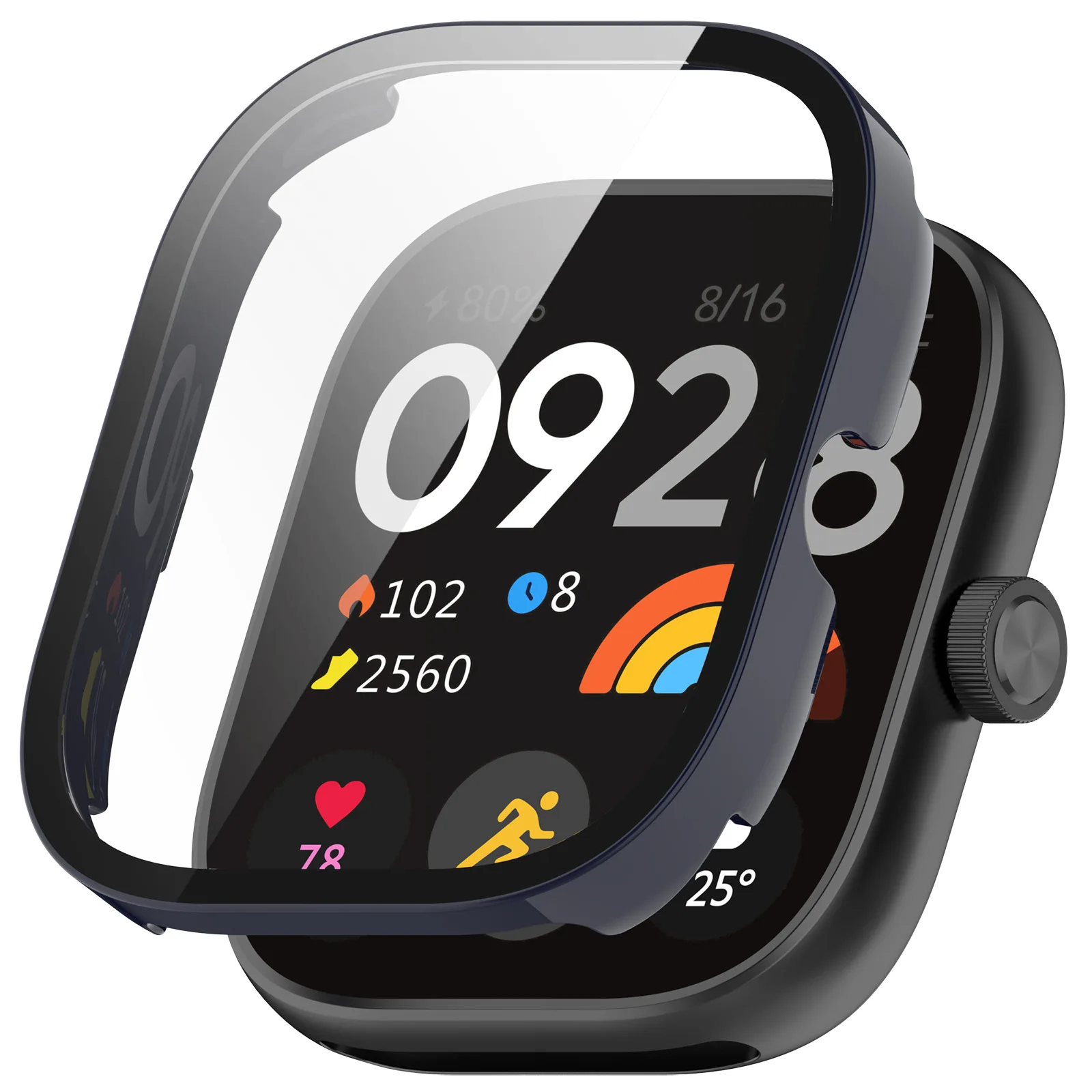 Hard Case+Glass for Xiaomi Redmi Watch 4 Screen Protector Tempered Glass Bumper Protection Cover Protective Shell Accessories