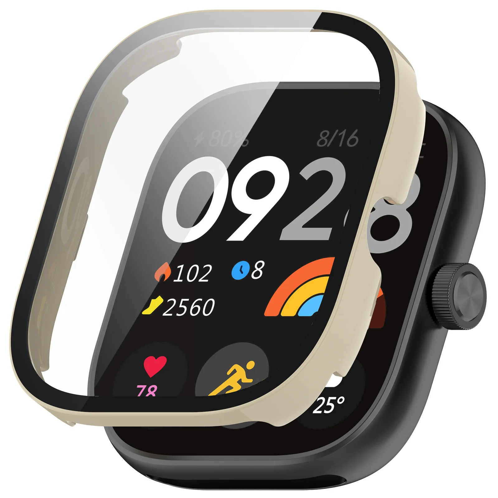 Hard Case+Glass for Xiaomi Redmi Watch 4 Screen Protector Tempered Glass Bumper Protection Cover Protective Shell Accessories