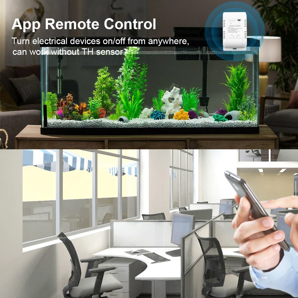 WiFi Smart Switch Tuya ewelink Temperature Switch TH16 RF433 Intelligent Monitoring Thermostat Compatible with Alexa Google Home