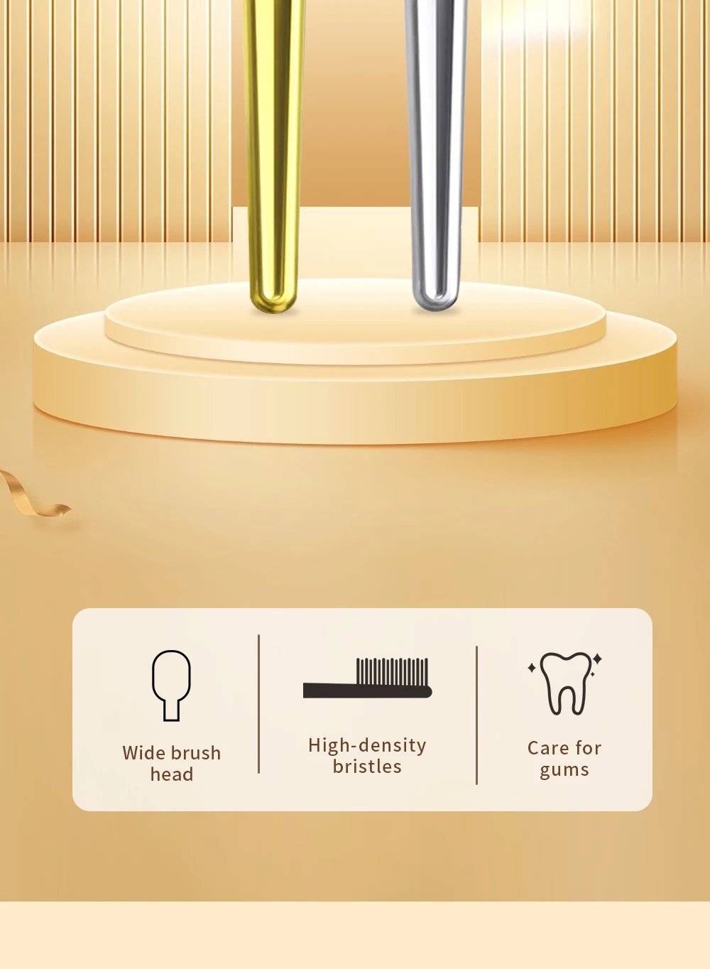 Kingubznis Gold Toothbrush Luxury Gold Silver Teeth Brush Men Women Adult Toothbrushes Brand New Electroplated Dental Brushes