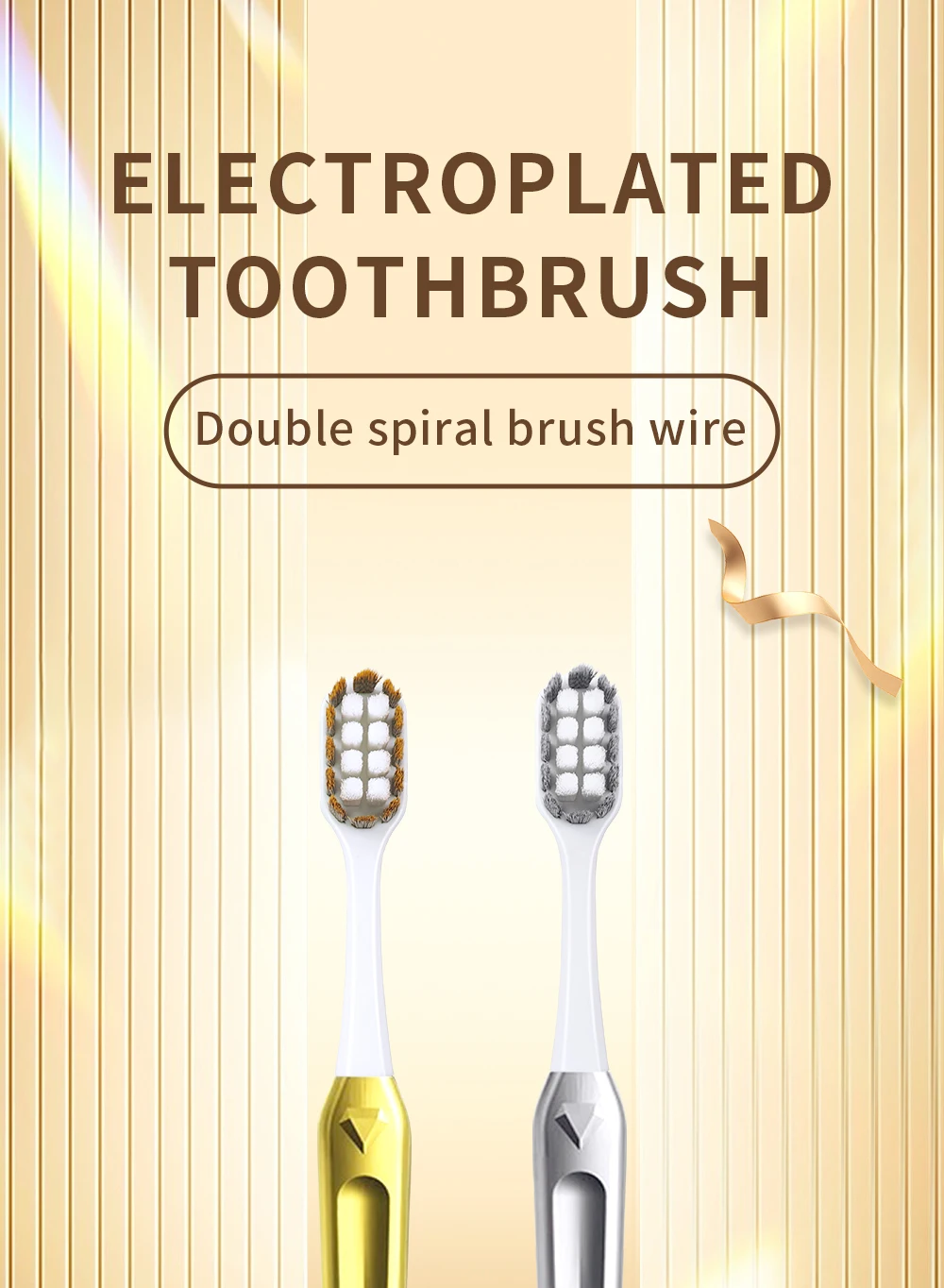 Kingubznis Gold Toothbrush Luxury Gold Silver Teeth Brush Men Women Adult Toothbrushes Brand New Electroplated Dental Brushes