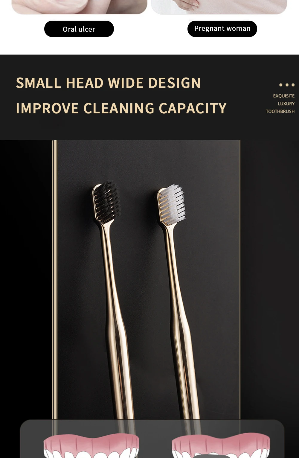 Kingubznis Gold Toothbrush Luxury Gold Silver Teeth Brush Men Women Adult Toothbrushes Brand New Electroplated Dental Brushes