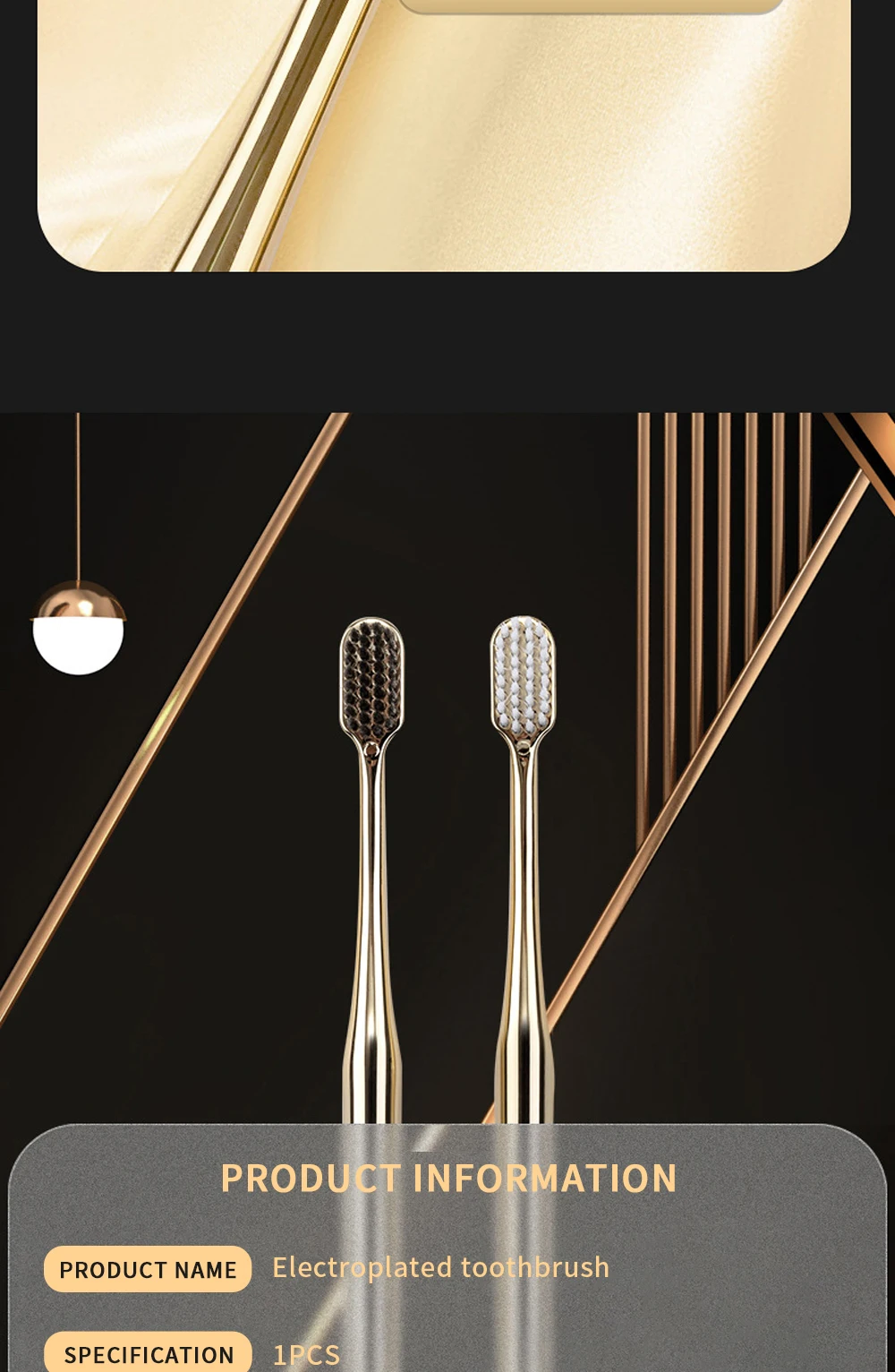 Kingubznis Gold Toothbrush Luxury Gold Silver Teeth Brush Men Women Adult Toothbrushes Brand New Electroplated Dental Brushes