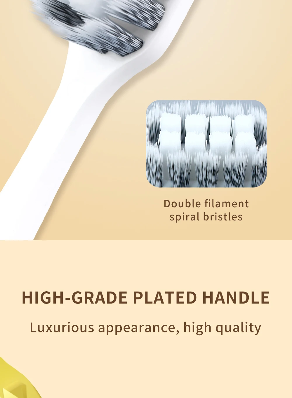 Kingubznis Gold Toothbrush Luxury Gold Silver Teeth Brush Men Women Adult Toothbrushes Brand New Electroplated Dental Brushes