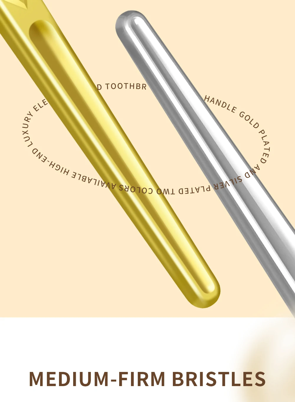 Kingubznis Gold Toothbrush Luxury Gold Silver Teeth Brush Men Women Adult Toothbrushes Brand New Electroplated Dental Brushes
