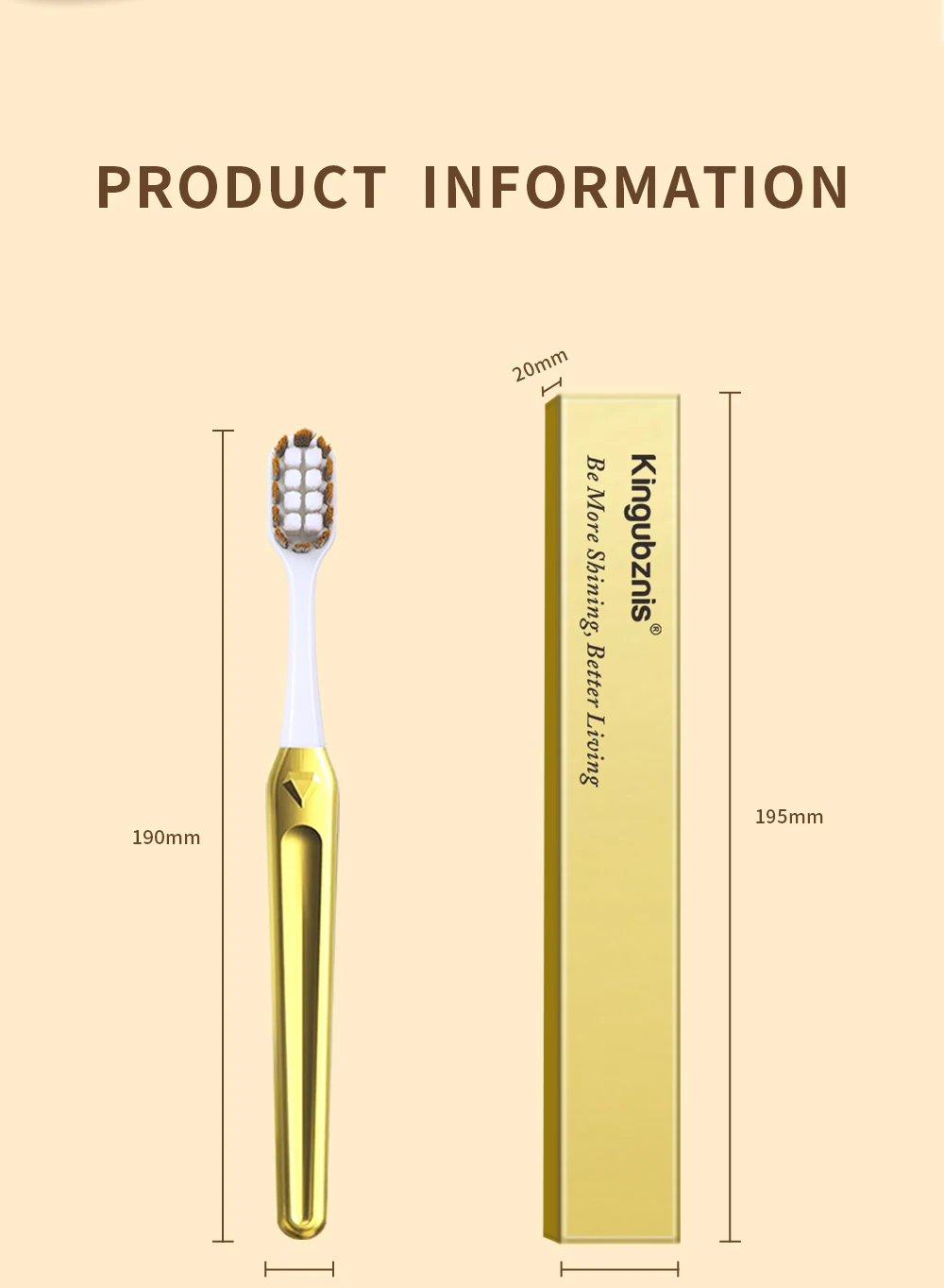 Kingubznis Gold Toothbrush Luxury Gold Silver Teeth Brush Men Women Adult Toothbrushes Brand New Electroplated Dental Brushes