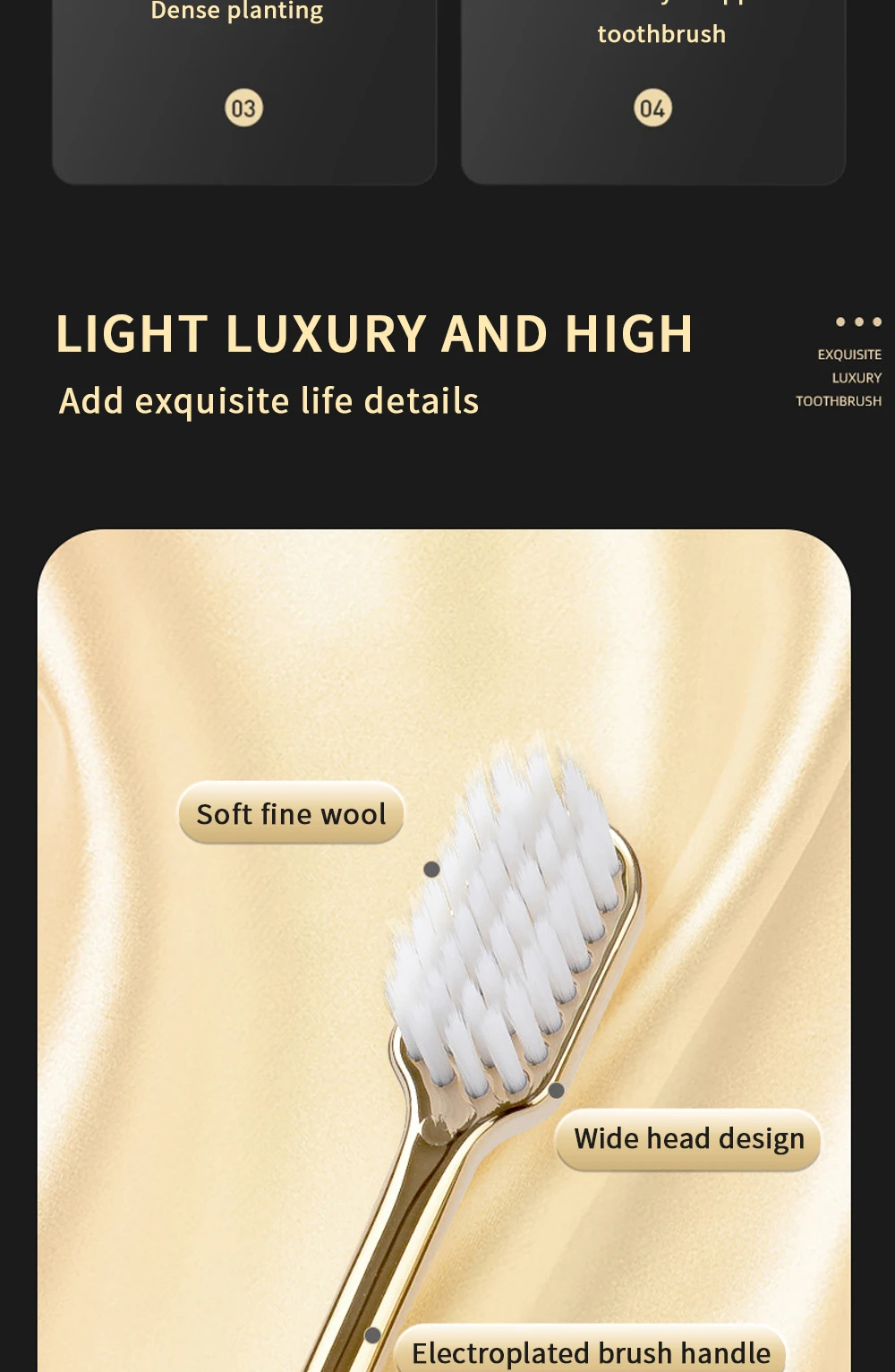 Kingubznis Gold Toothbrush Luxury Gold Silver Teeth Brush Men Women Adult Toothbrushes Brand New Electroplated Dental Brushes