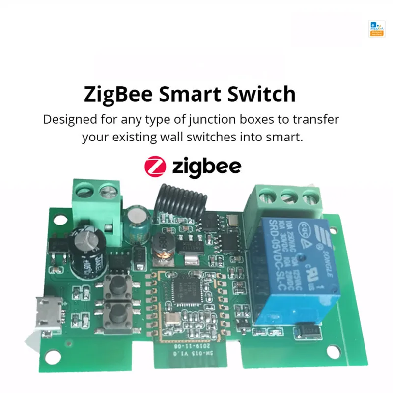 Tuya Zigbee Switch Module With RF433 Zigbee Inching Switch 5-32V DIY Switch Work with Alexa Smartthing Zigbee APP Remote Control