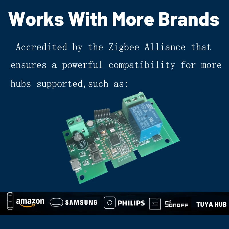 Tuya Zigbee Switch Module With RF433 Zigbee Inching Switch 5-32V DIY Switch Work with Alexa Smartthing Zigbee APP Remote Control