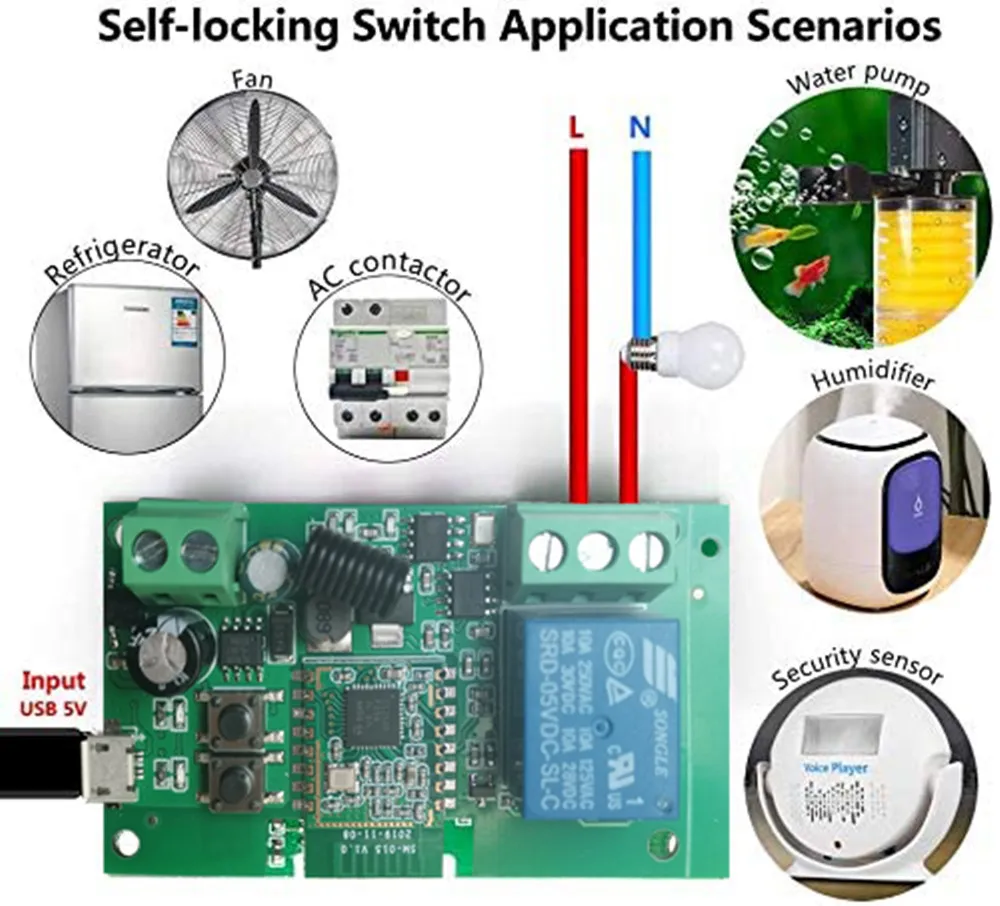 Tuya Zigbee Switch Module With RF433 Zigbee Inching Switch 5-32V DIY Switch Work with Alexa Smartthing Zigbee APP Remote Control