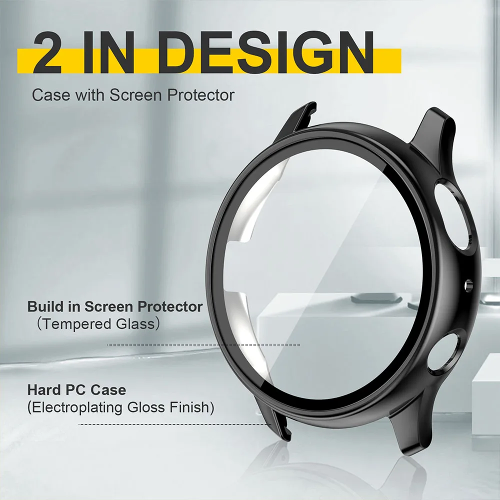 samsung Galaxy Watch Active 2 Screen Protector Case 44MM, Bumper Full Around Cover for Samsung Galaxy Watch Active2 44MM 40MM