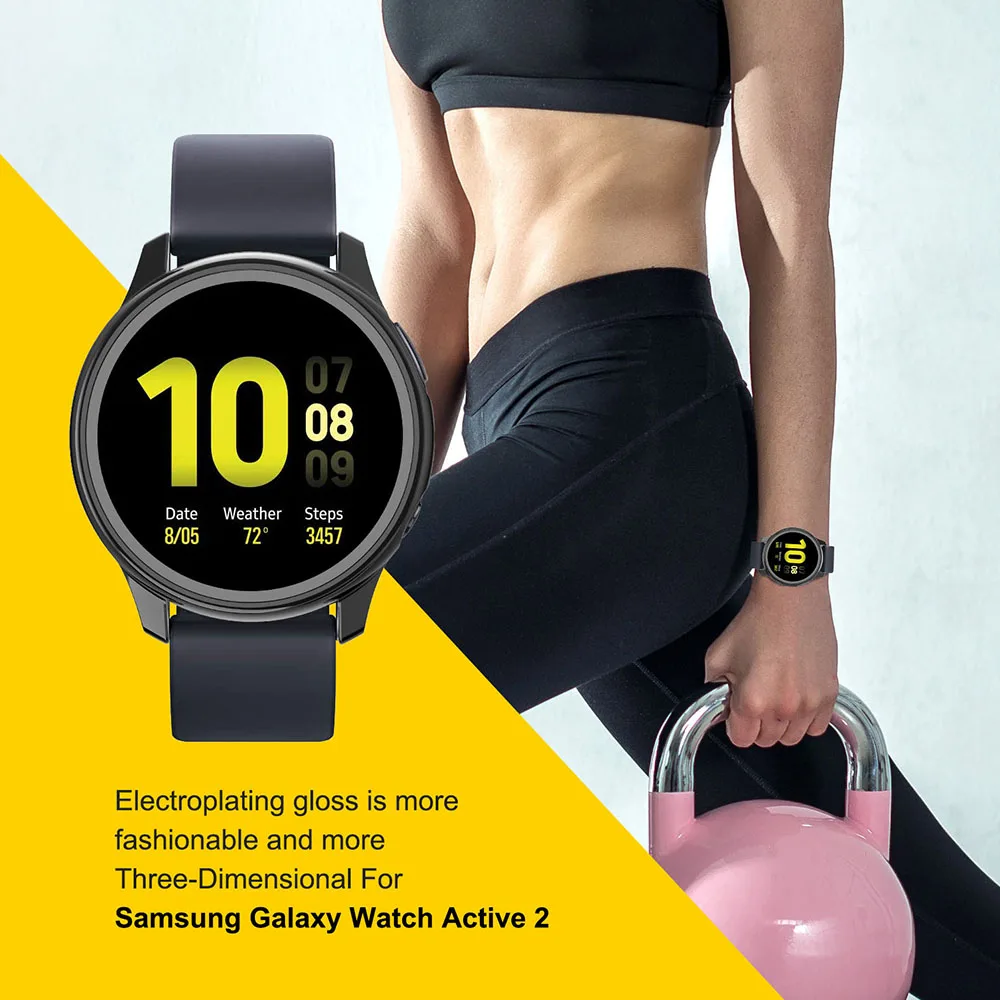 samsung Galaxy Watch Active 2 Screen Protector Case 44MM, Bumper Full Around Cover for Samsung Galaxy Watch Active2 44MM 40MM