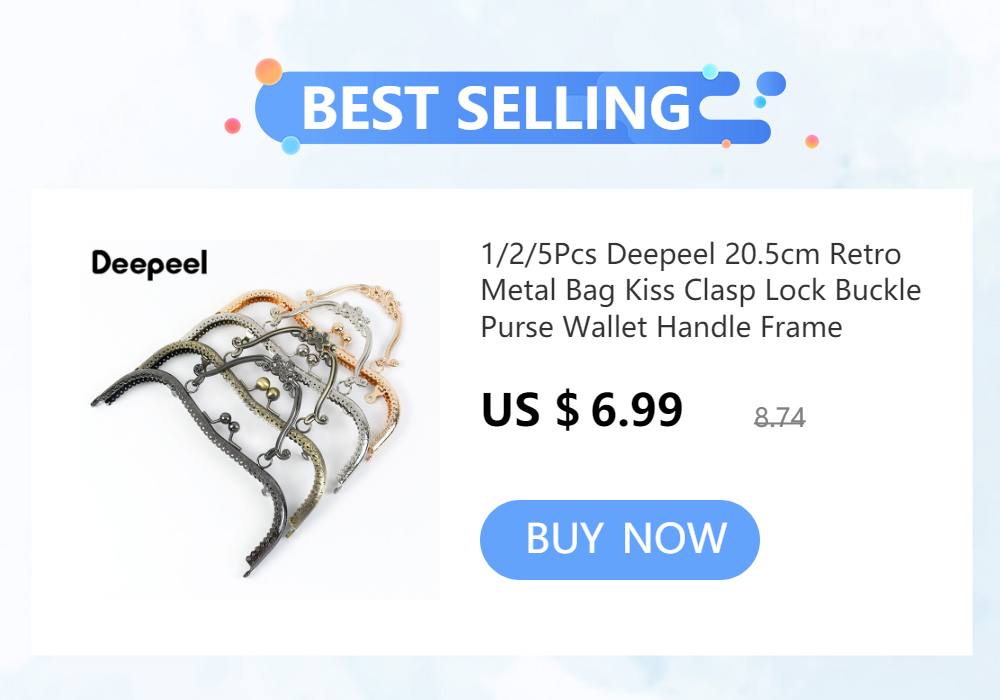 1/2/5Pcs Deepeel 20.5cm Embossed Bags Handle Purse Frames Clutch Kiss Clasp Sewing Brackets DIY Metal Bag Handles Accessories