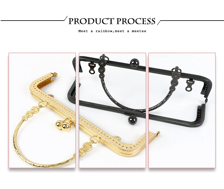 1/2/5Pcs Deepeel 20.5cm Embossed Bags Handle Purse Frames Clutch Kiss Clasp Sewing Brackets DIY Metal Bag Handles Accessories