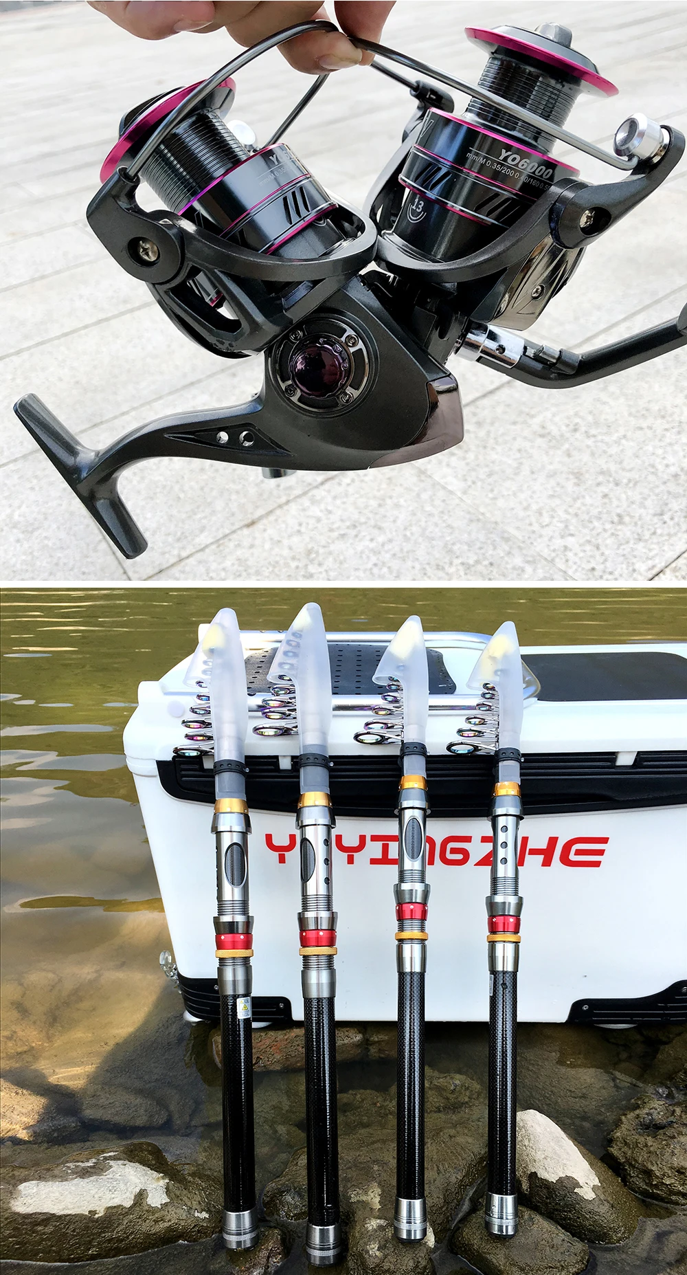 1.8-3.6m Carbon Fiber Fishing Rod And Reel Combo Super Hard Telescopic Fishing Pole Spinning Reel Kit Max Resistance 3-8kg Pesca