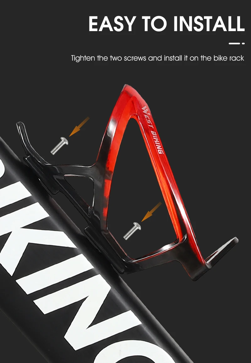WEST BIKING Bicycle Water Bottle Cage Colorful Gradient Cycling Bottle Holder Ultralight MTB Road Bike Water Bottle Bracket